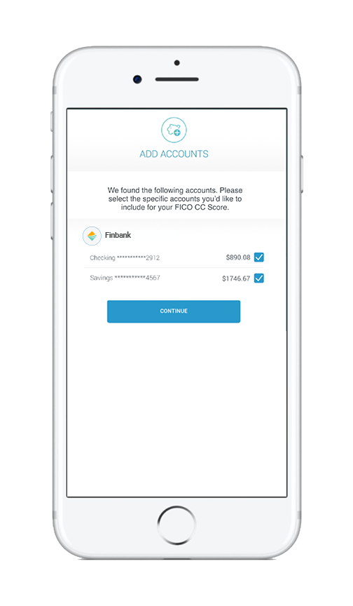 Finbank account screenshot